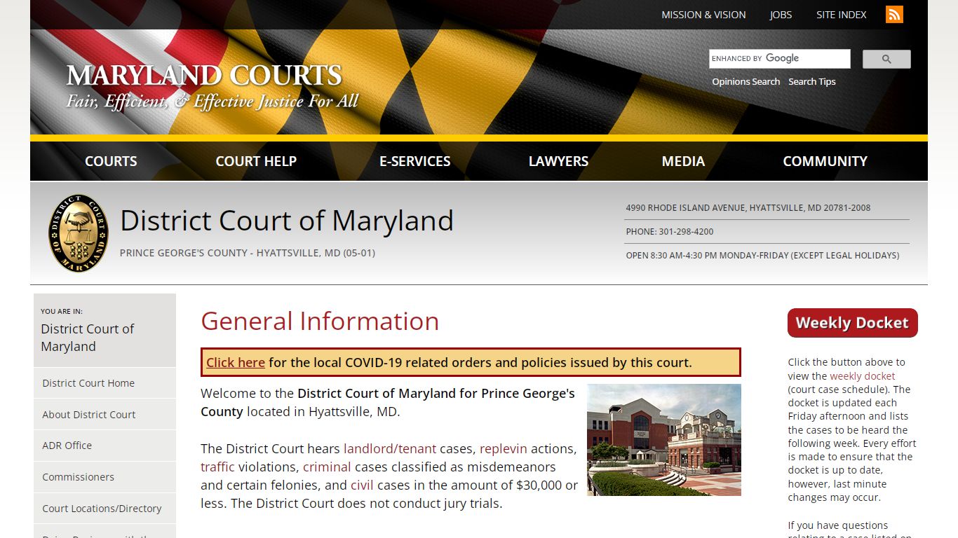 General Information | Maryland Courts